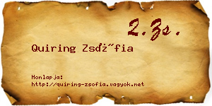 Quiring Zsófia névjegykártya