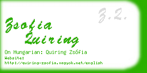zsofia quiring business card